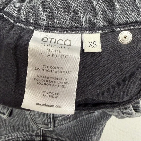 Etica Grey Denim Shirt Dress long sleeves size XS - Picture 8 of 11